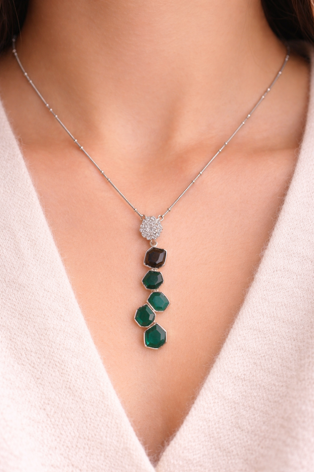 G.Onyx Pyrite Neck Piece (925 Silver)