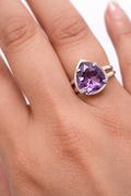 Natural Amethyst Ring (925 Silver)