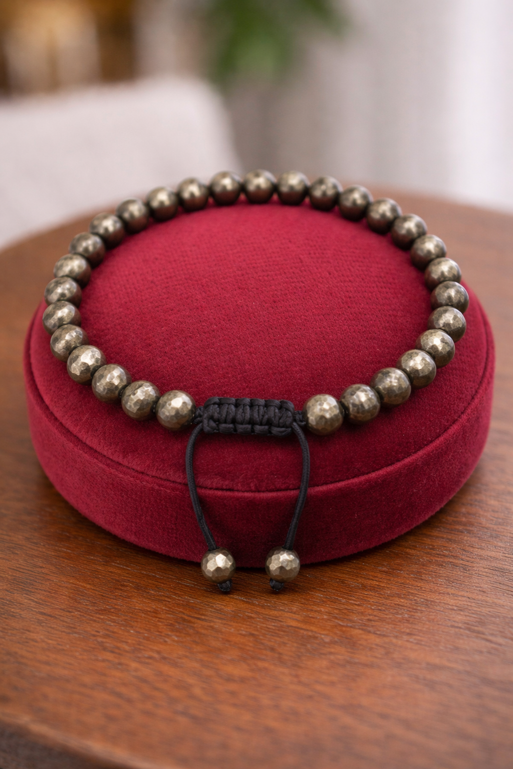 Pyrite Thread Adjustable Bracelet