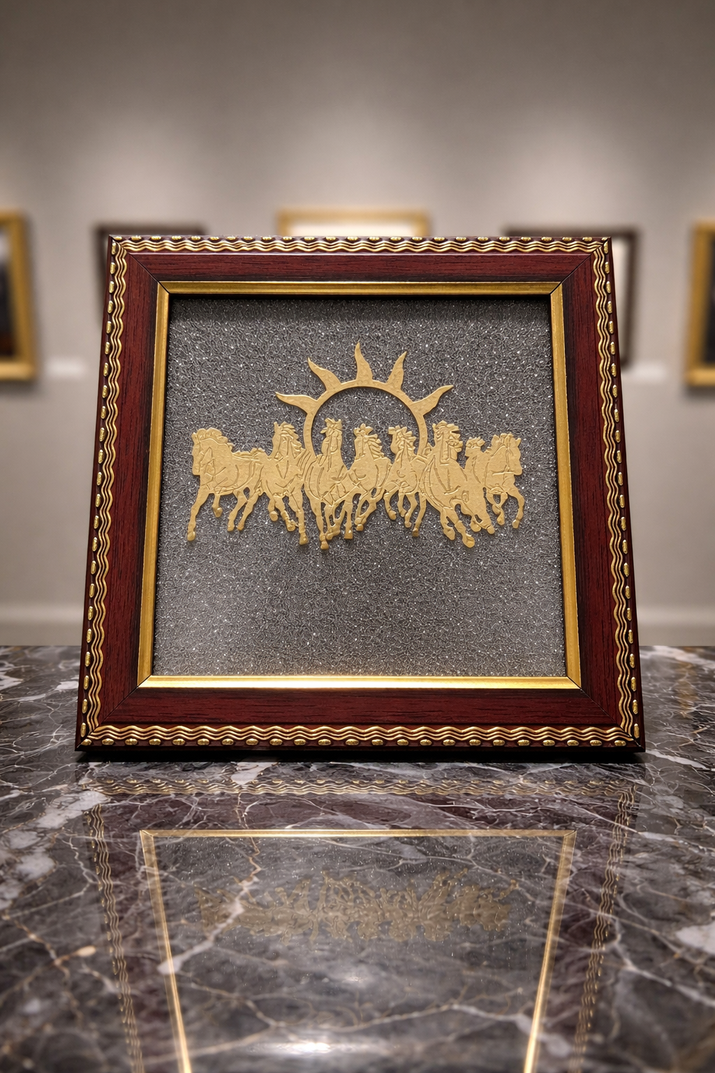 Horse Pyrite Wooden Frame